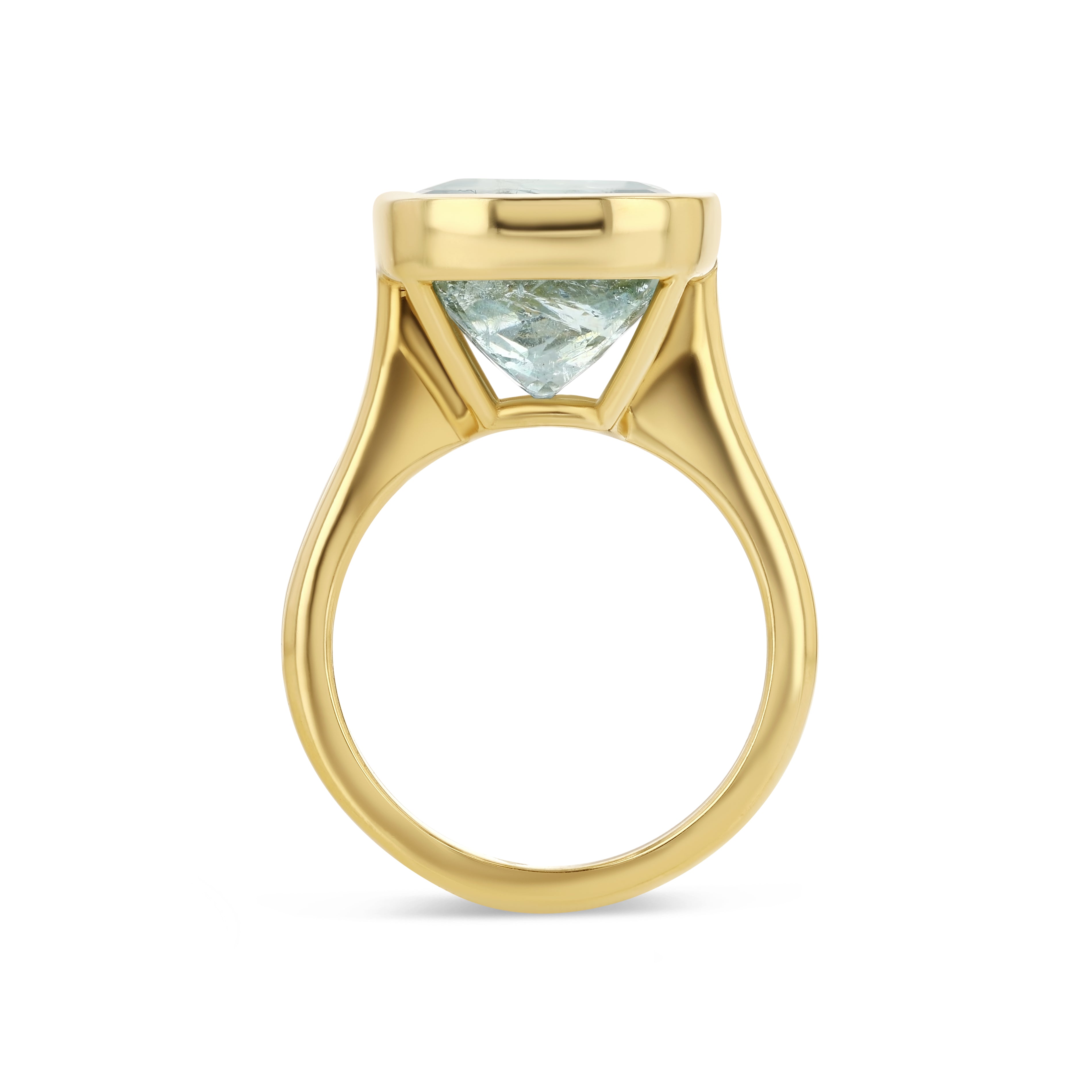 6.98ct  Aquamarine Bezel Set Ring