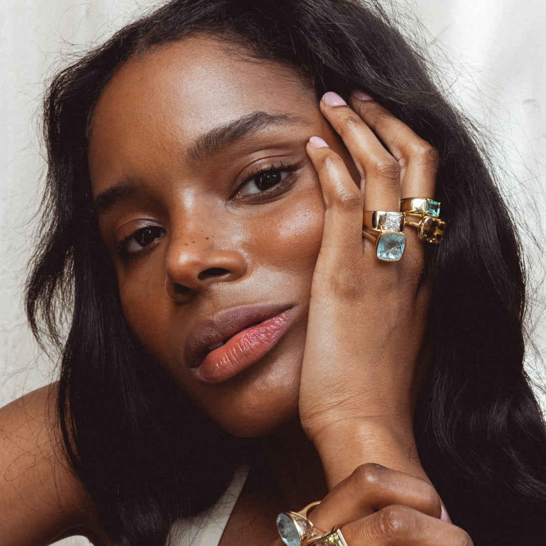 6.98ct  Aquamarine Bezel Set Ring