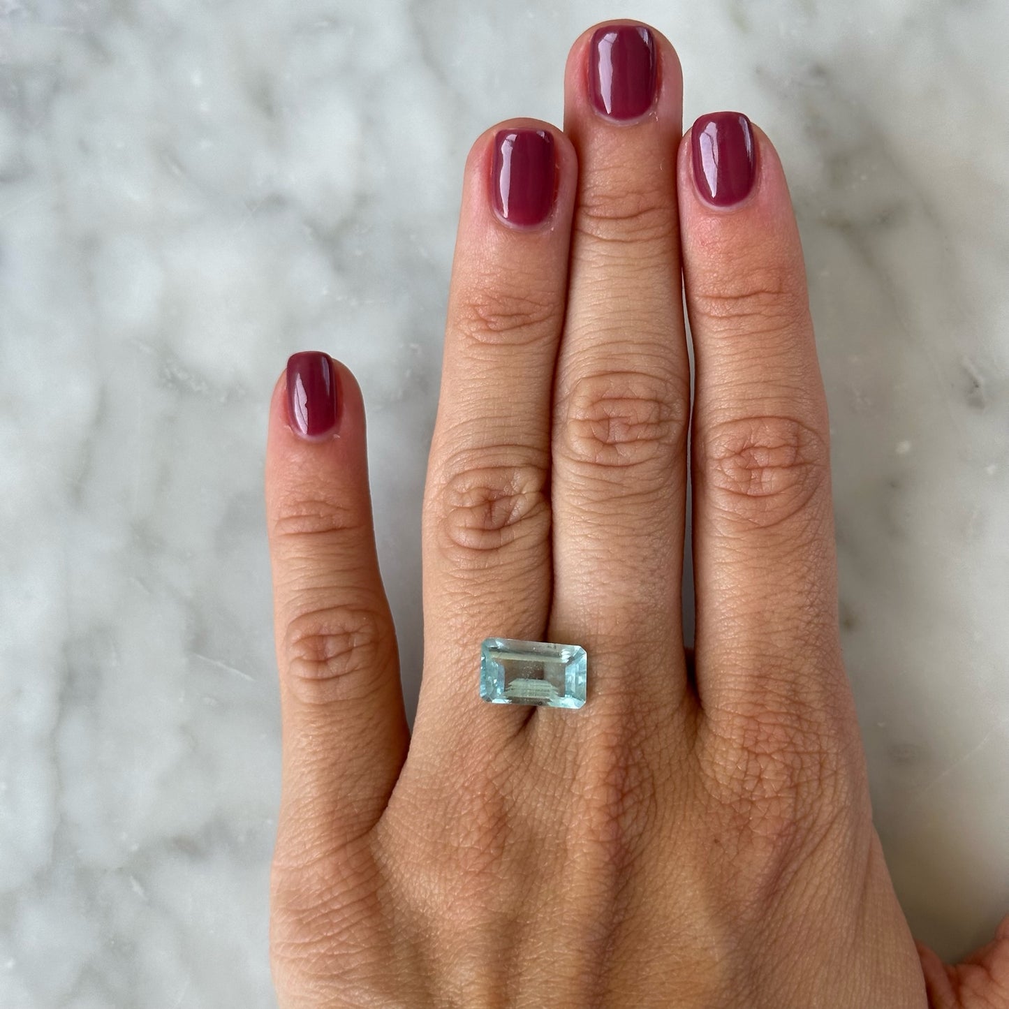 BESPOKE AQUAMARINE EMERALD CUT RING