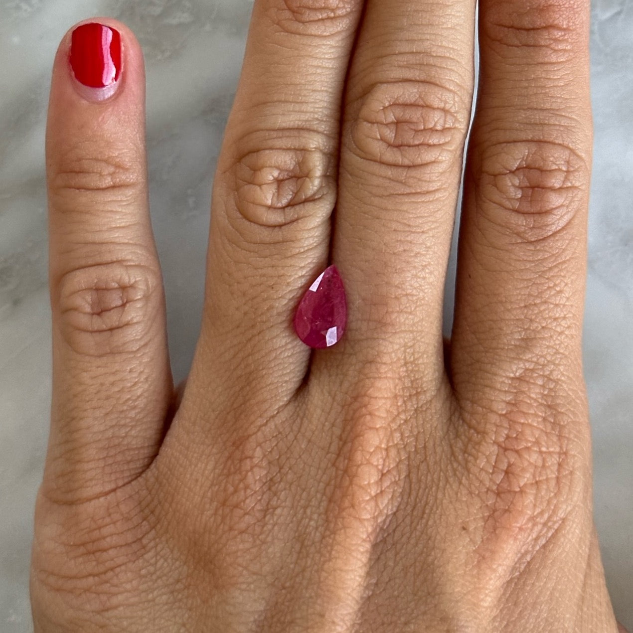 BESPOKE 2.20CT PEAR SHAPED RUBY RING