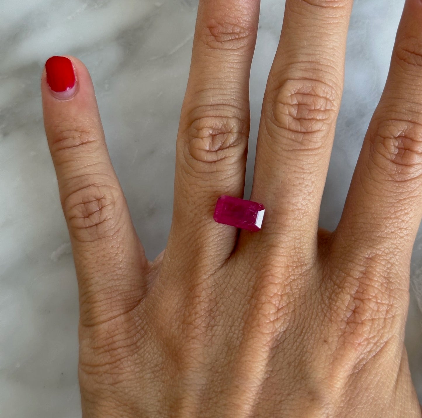 BESPOKE 3.05CT EMERALD CUT RUBY RING