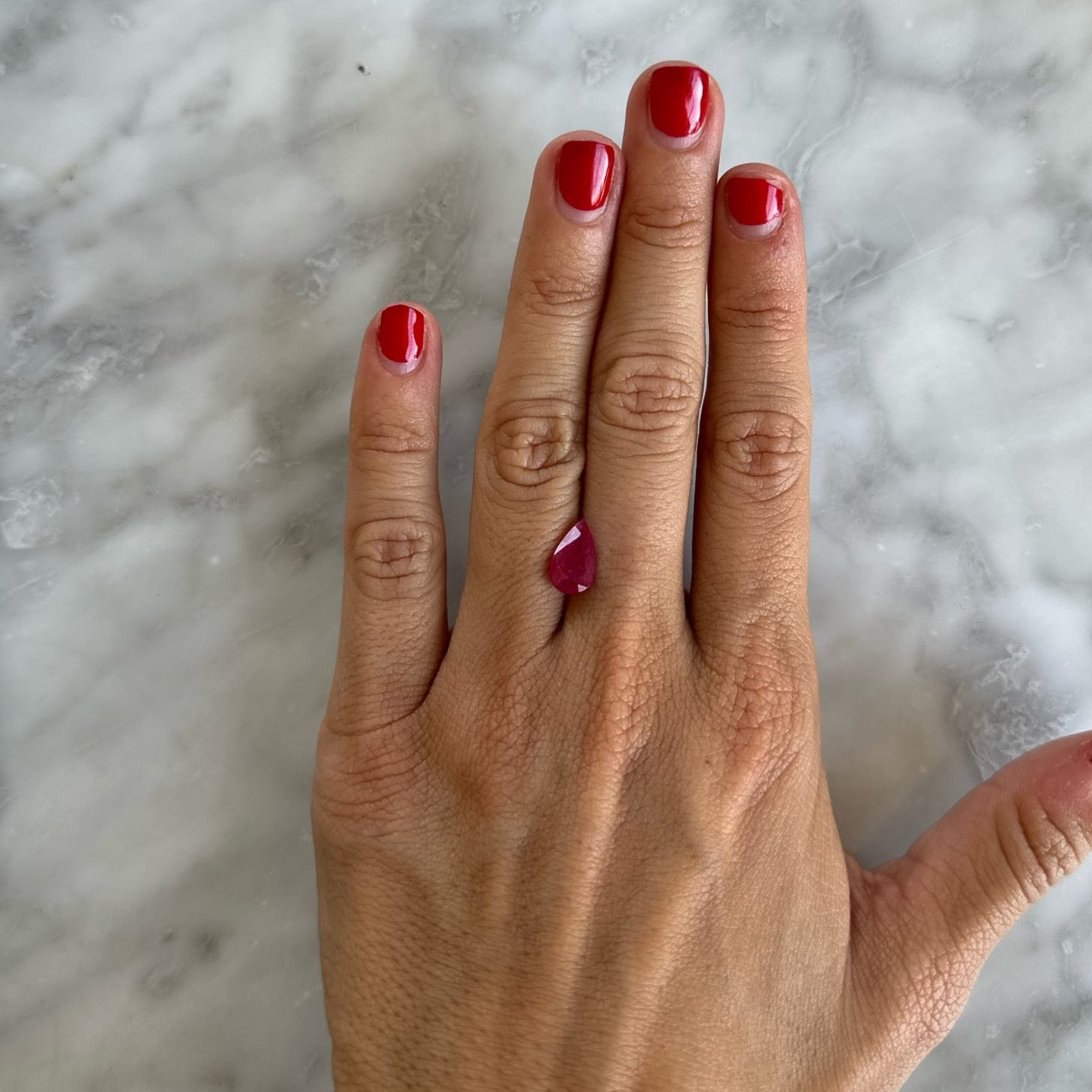 BESPOKE 2.20CT PEAR SHAPED RUBY RING