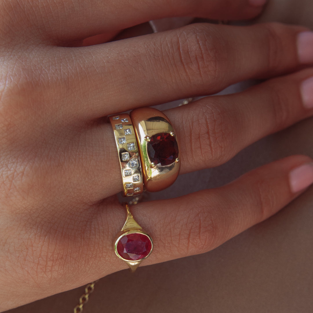 RUBY FRIDA BIRTHSTONE RING