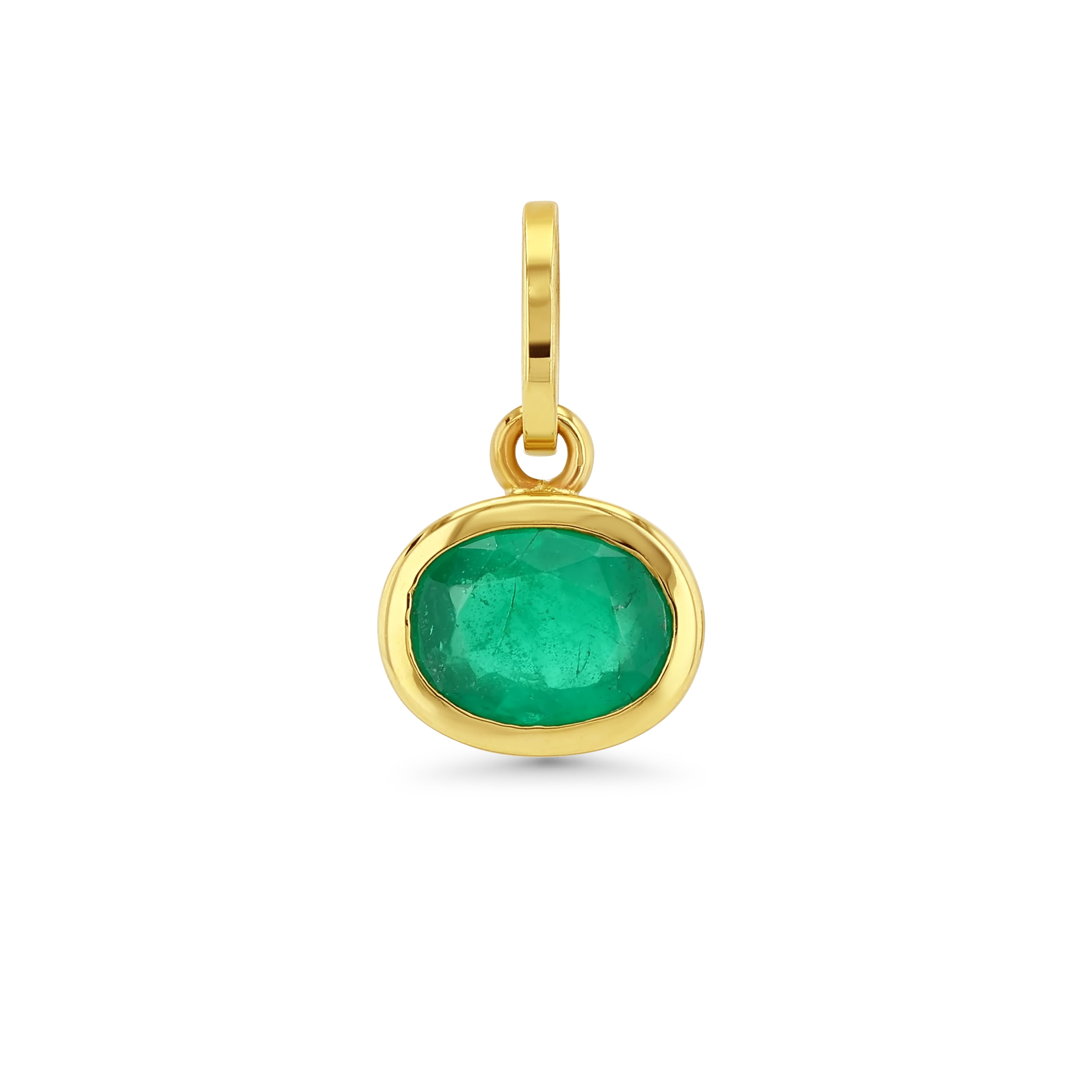 EMERALD OVAL BIRTHSTONE CHARM