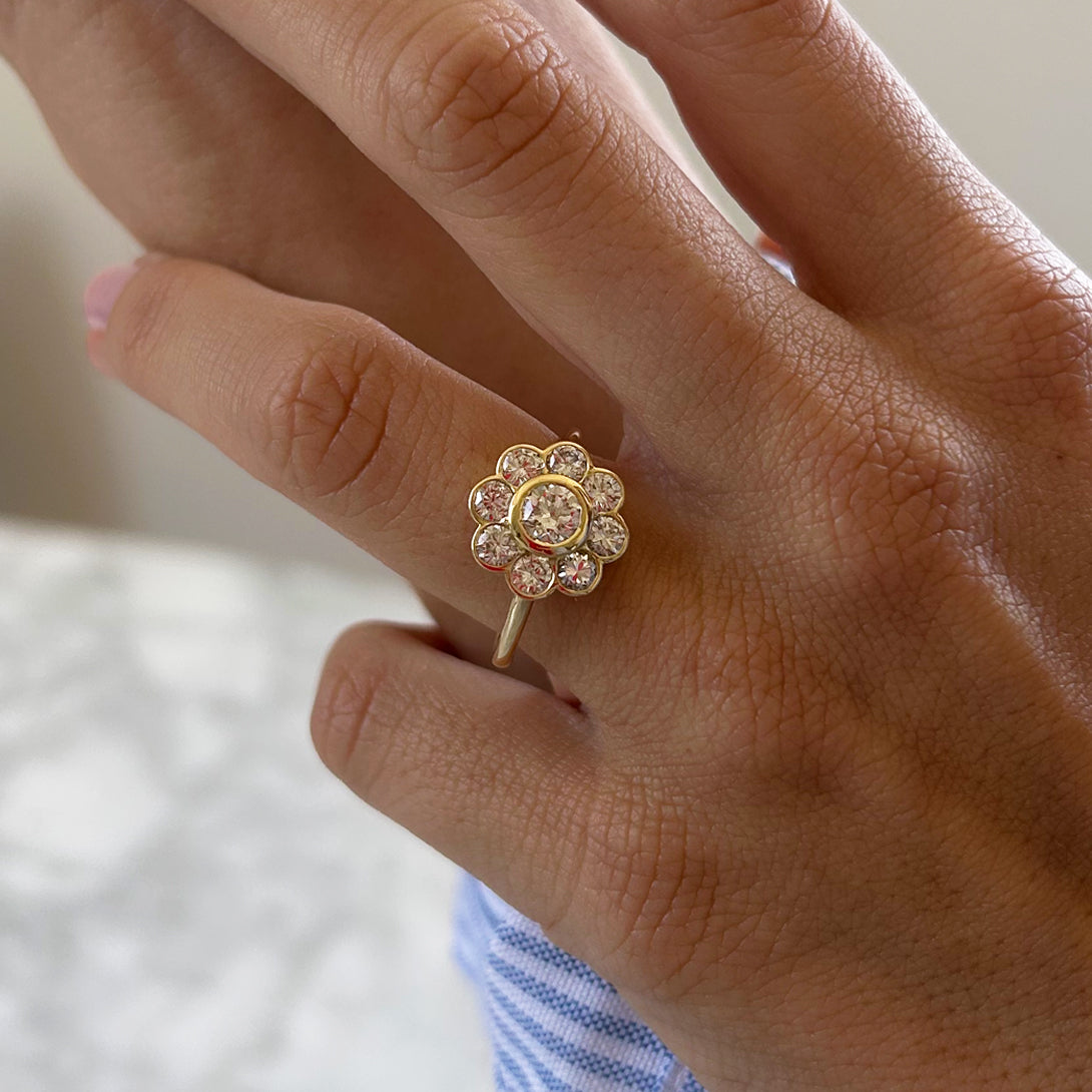 Diamond Flower Ring