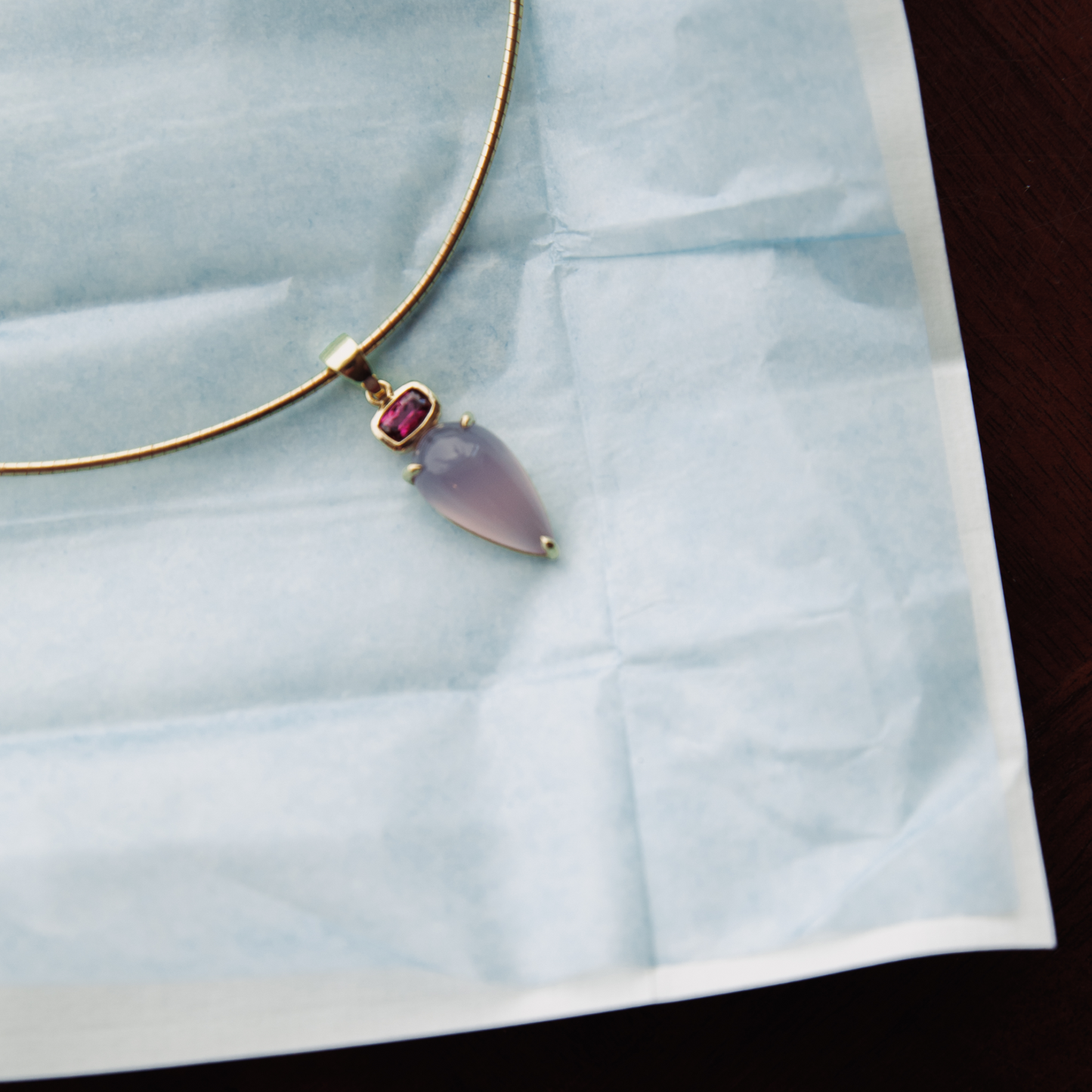 Grape Garnet and Chalcedony Vessel Charm