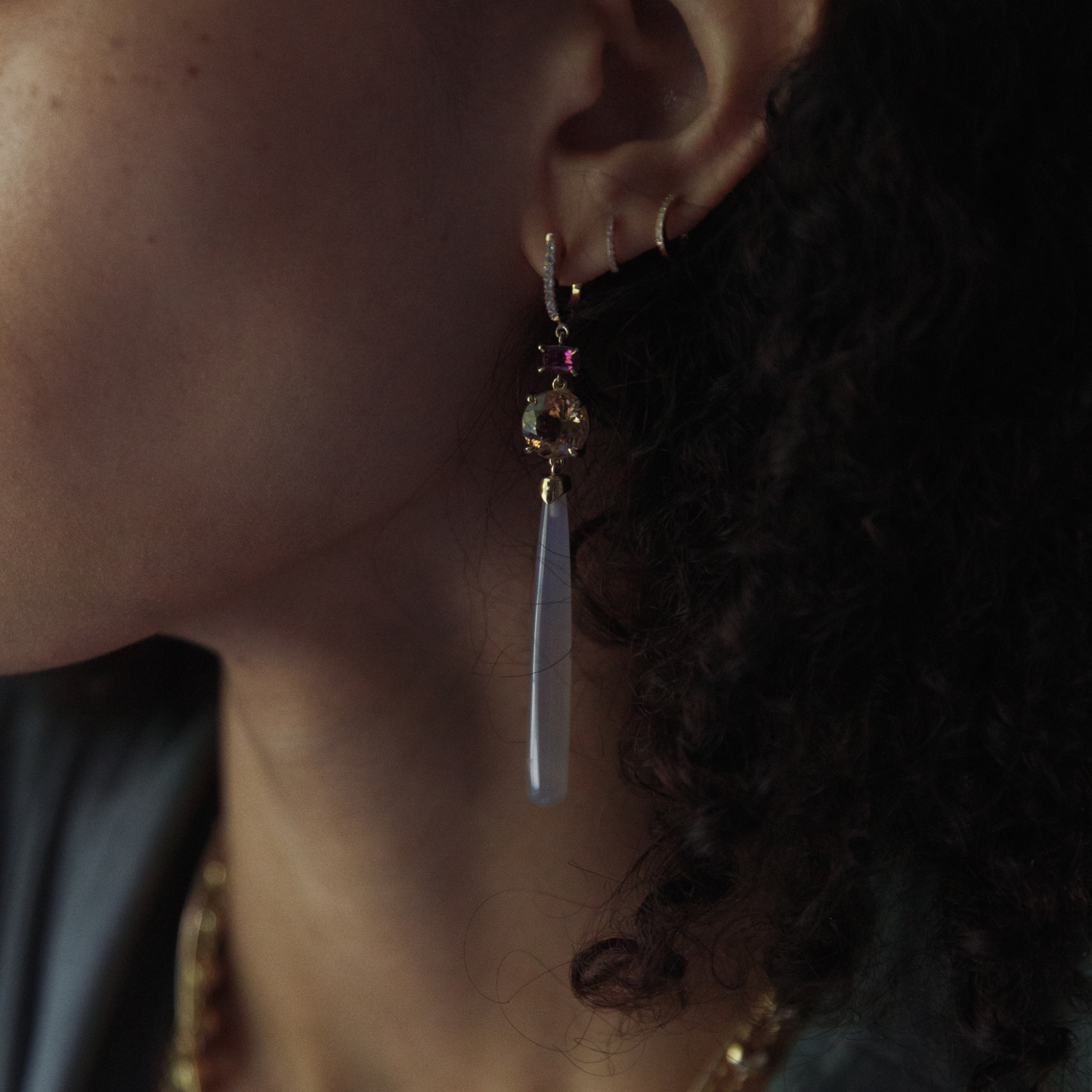 Garnet, Citrine & Agate Drops