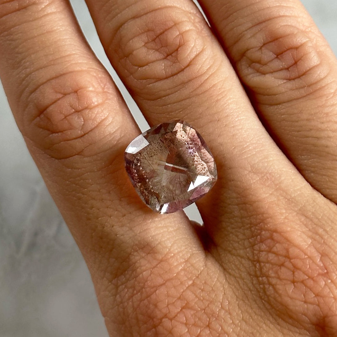 BESPOKE 11.08CT RUTILE AMETHYST RING