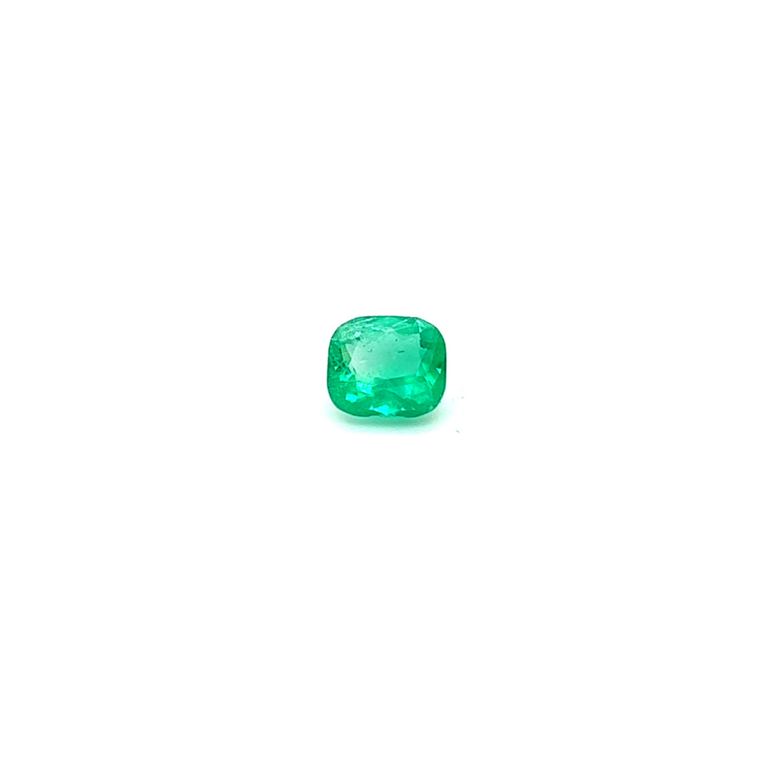 BESPOKE 1.52CT CUSHION CUT EMERALD RING
