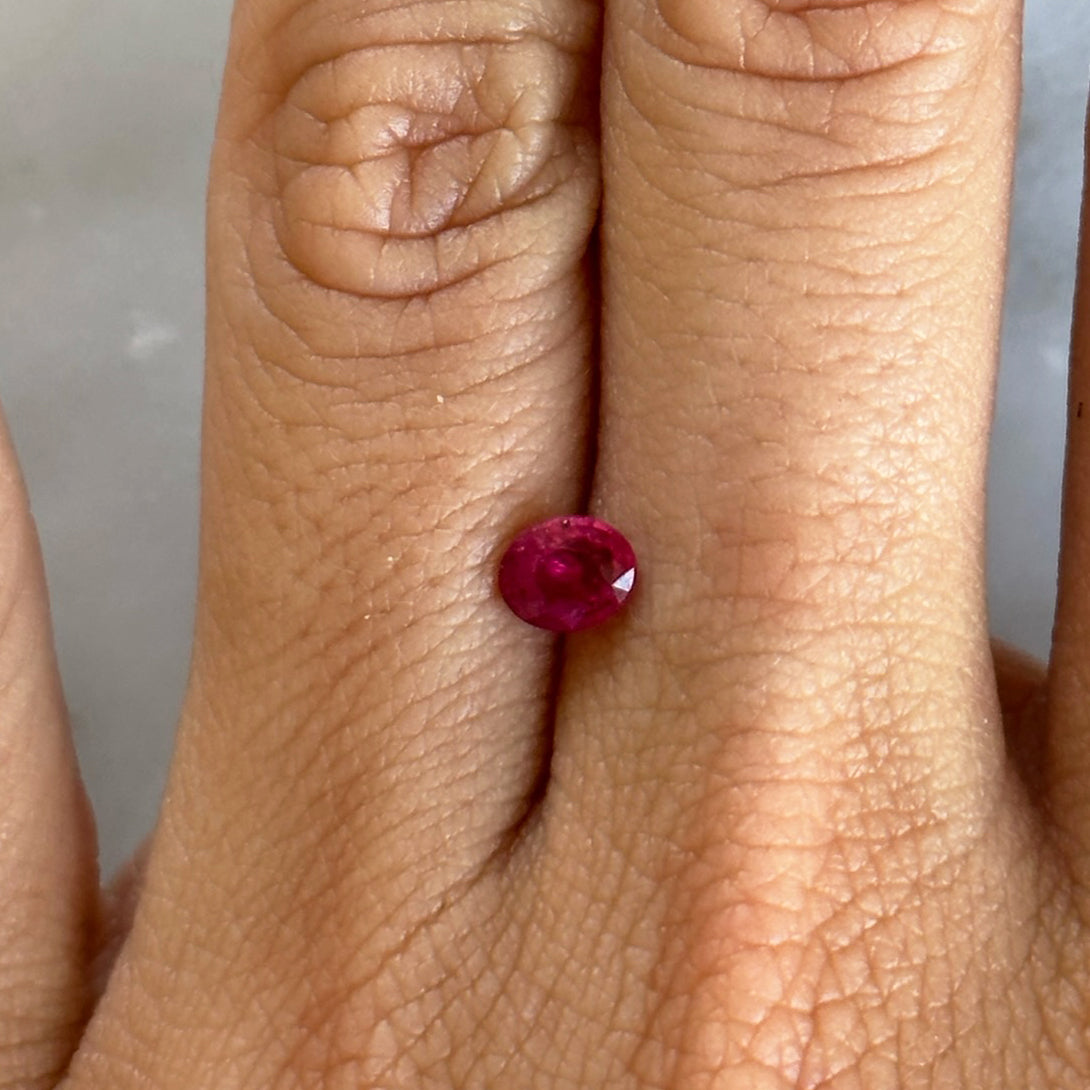 BESPOKE 0.53CT MINI OVAL RUBY RING