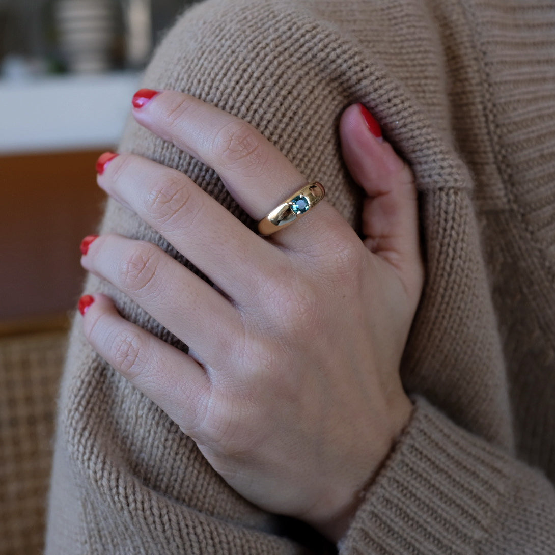 MINI TEAL TOURMALINE CLOUD RING