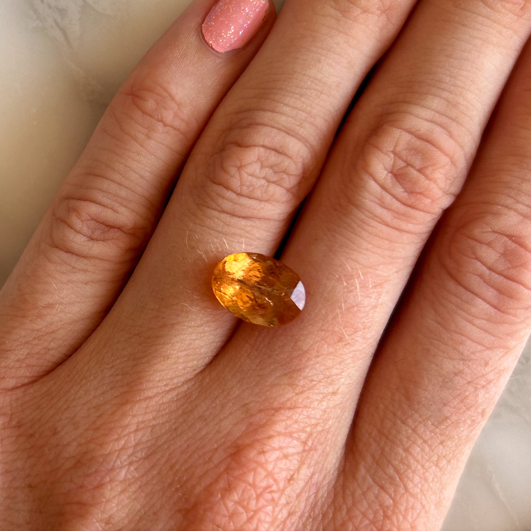 BESPOKE 4.92CT IMPERIAL TOPAZ RING