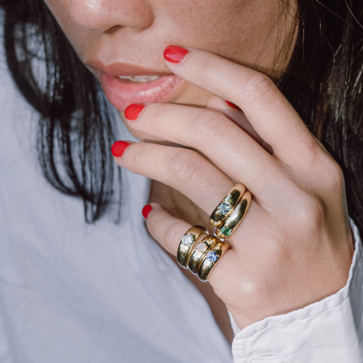 Aquamarine Petite Cloud Ring