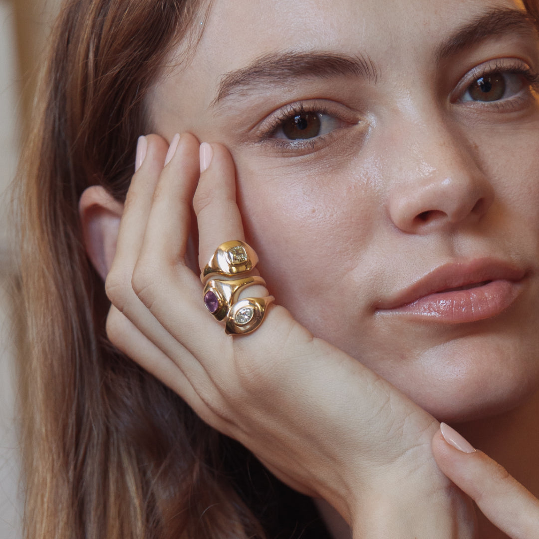 0.43CT DIAMOND MARQUISE RIPPLE RING