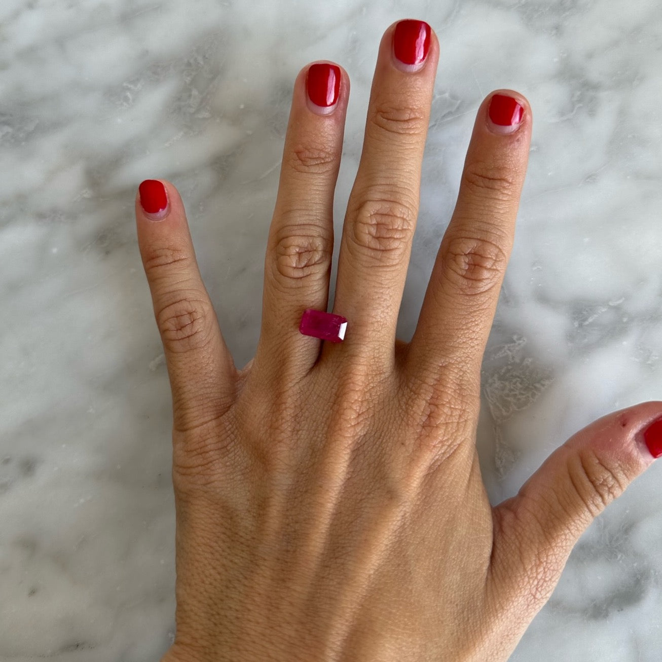 BESPOKE 3.05CT EMERALD CUT RUBY RING