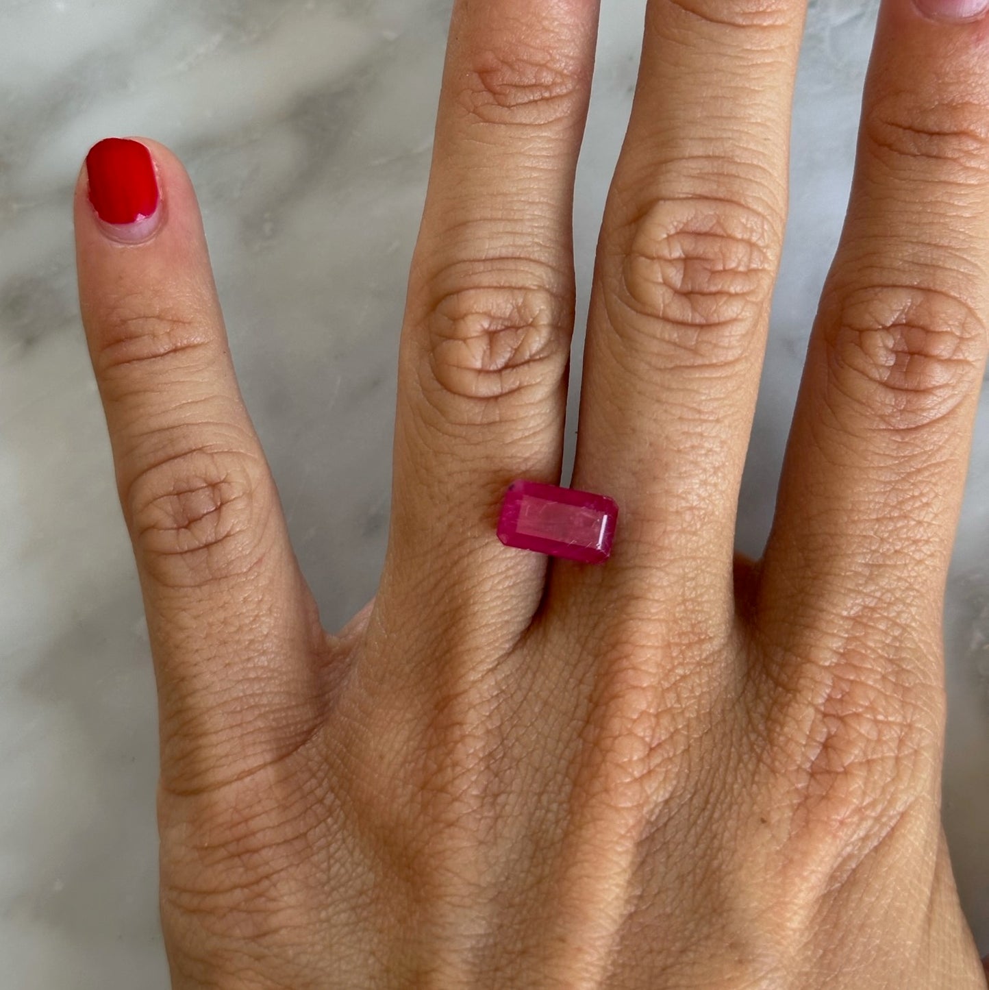 BESPOKE 3.05CT EMERALD CUT RUBY RING