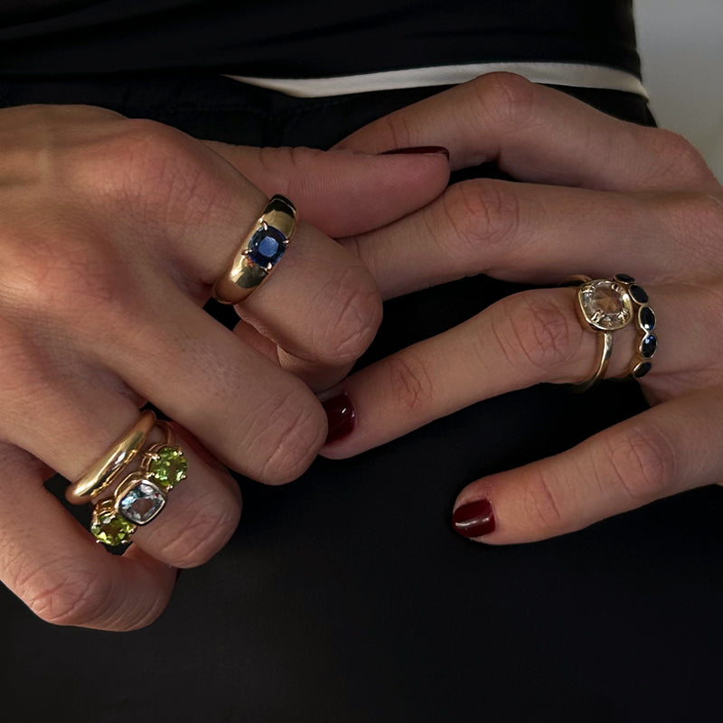 CUSHION CUT SAPPHIRE CLOUD RING