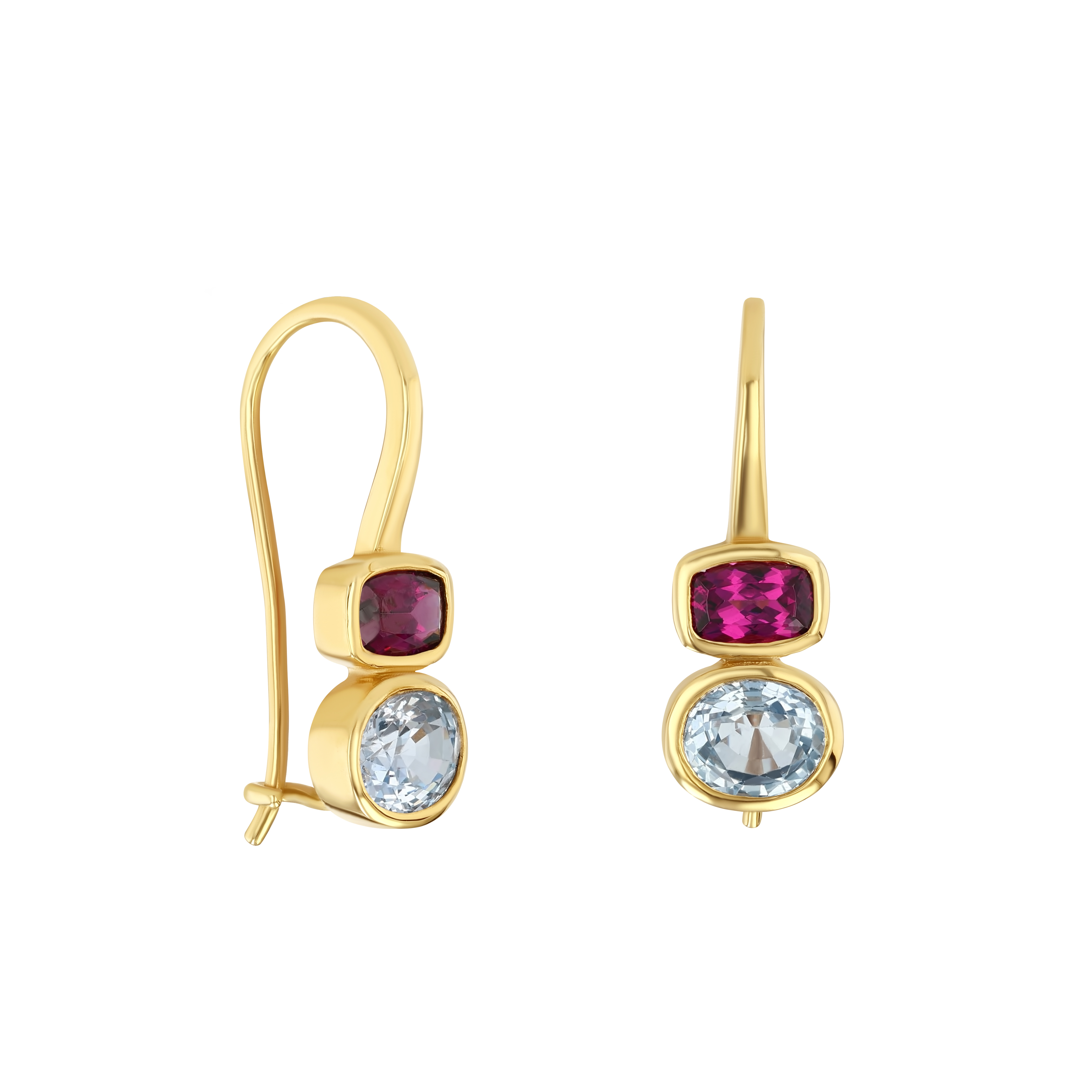 Grape Garnet & Sapphire Earrings