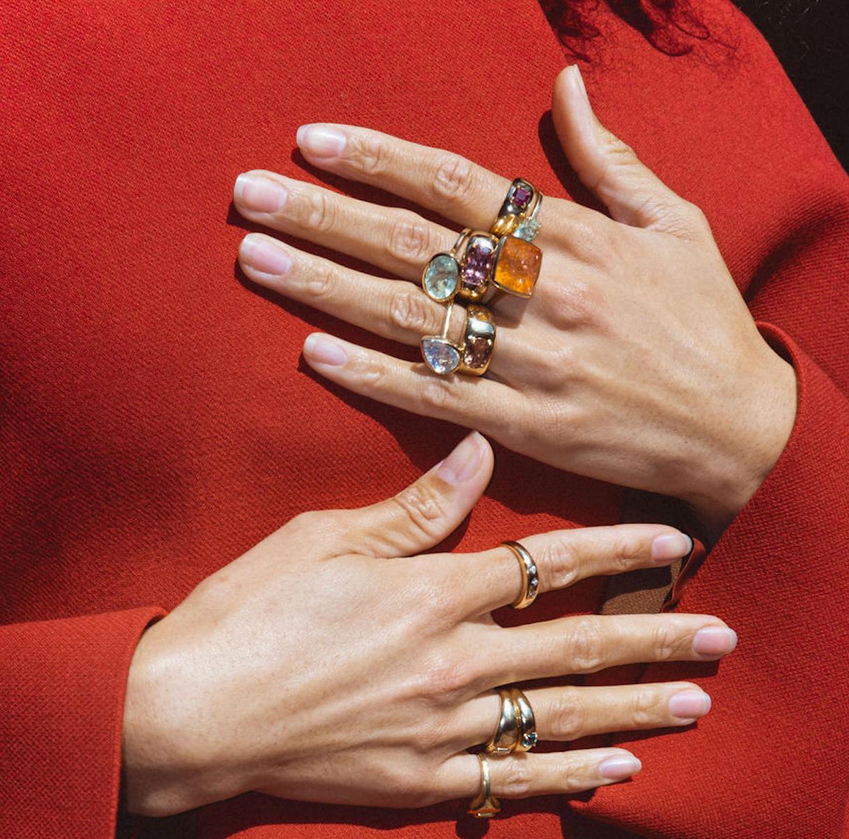 MOONSTONE TILTED BEZEL RING