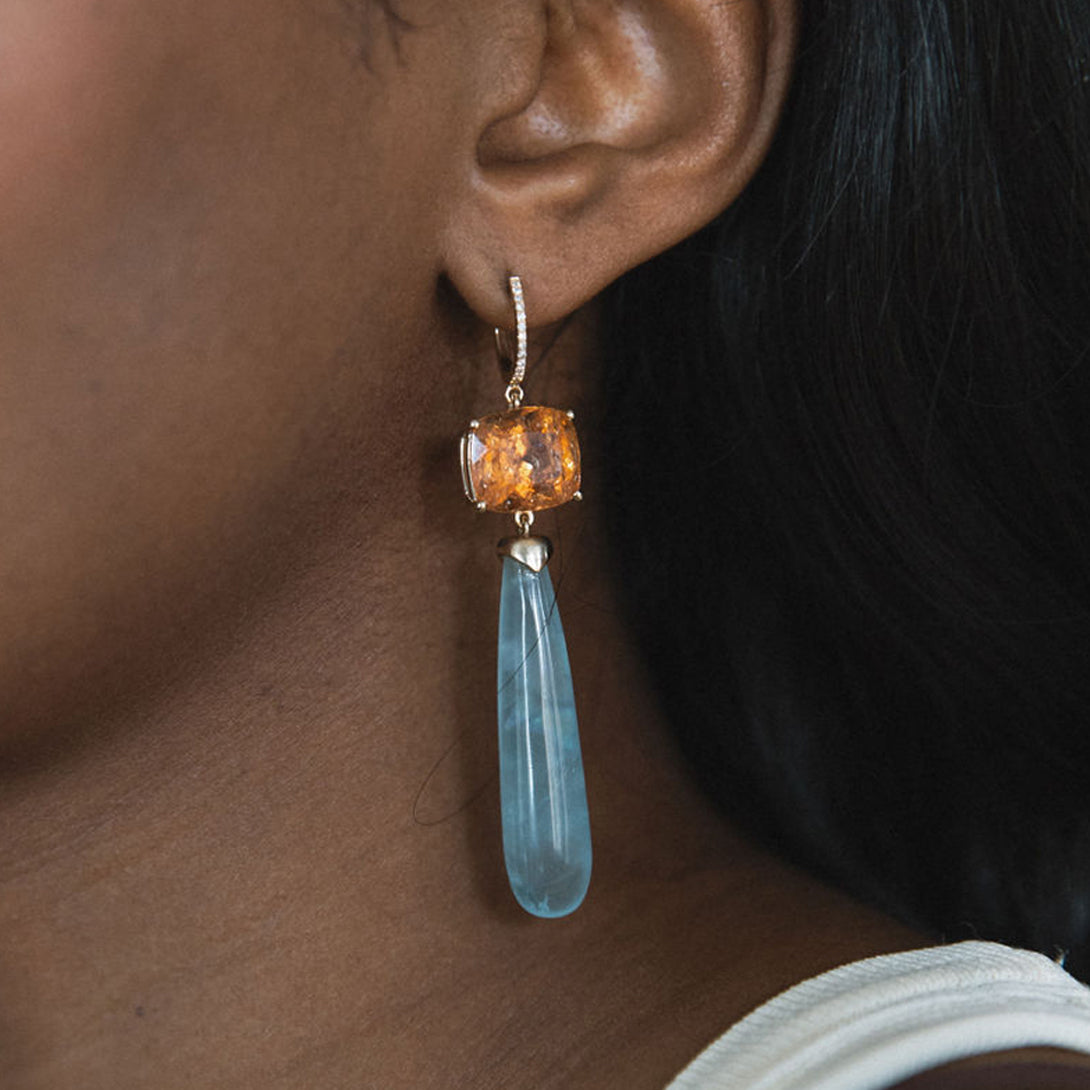 TOPAZ & AQUAMARINE EARRINGS