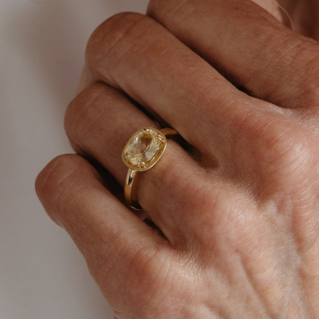 Yellow Sapphire Basket Ring