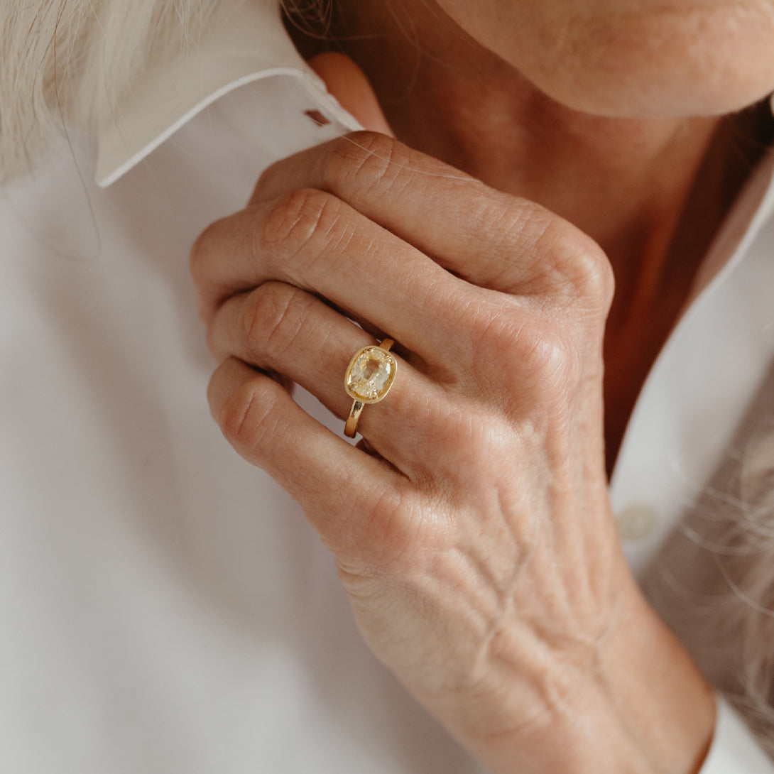 Yellow Sapphire Basket Ring