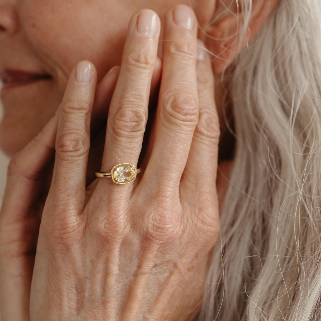 Yellow Sapphire Basket Ring