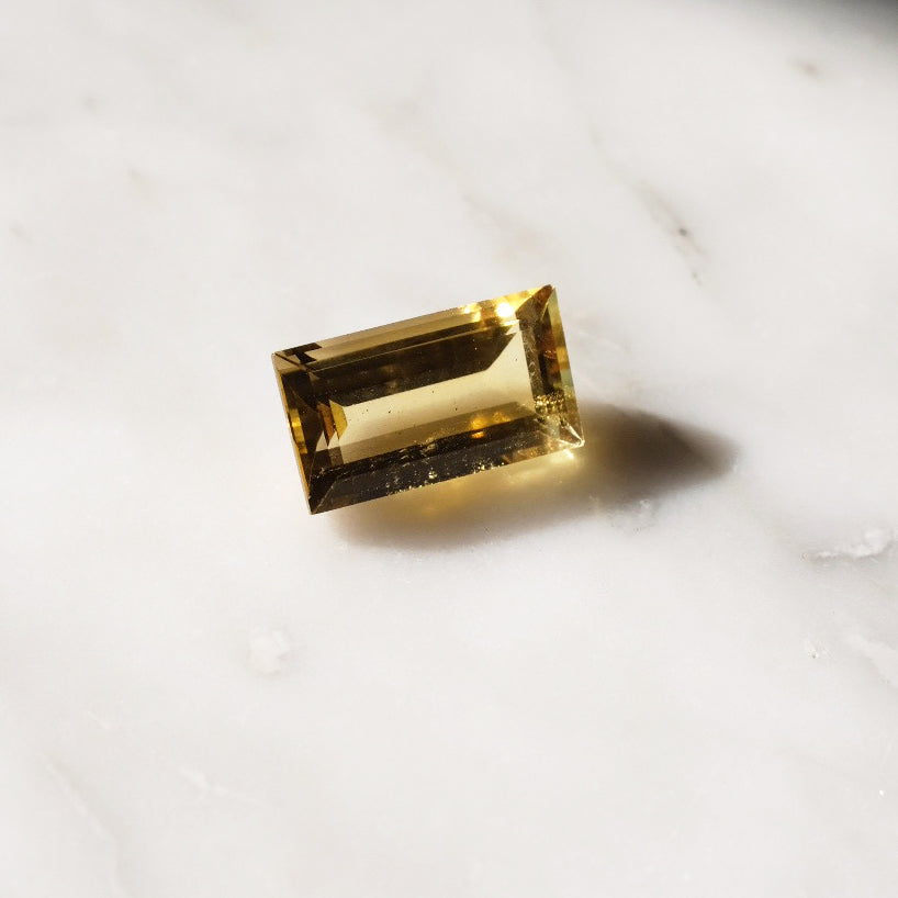 BESPOKE CITRINE EMERALD CUT RING
