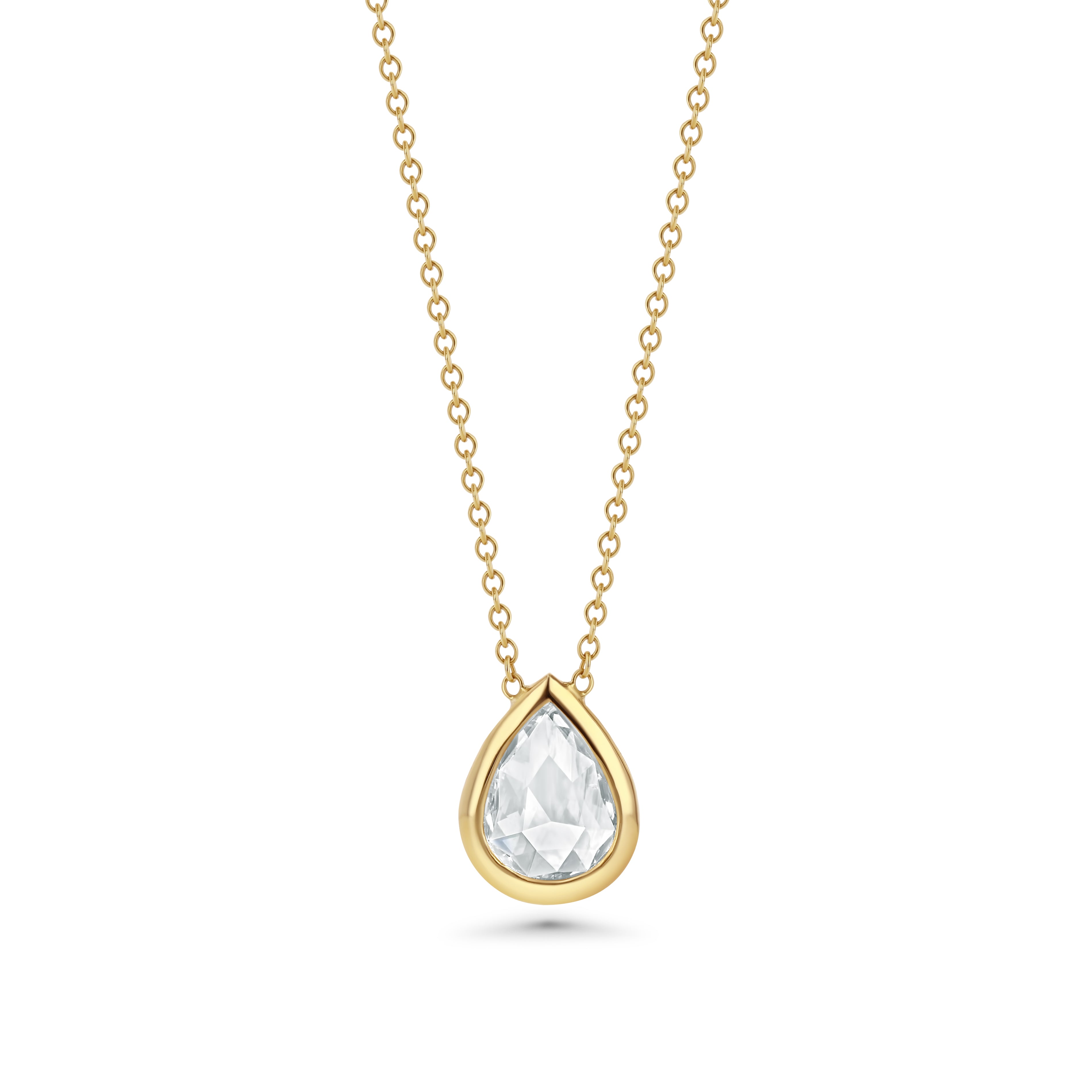 PEAR SHAPED ROSE CUT DIAMOND NECKLACE