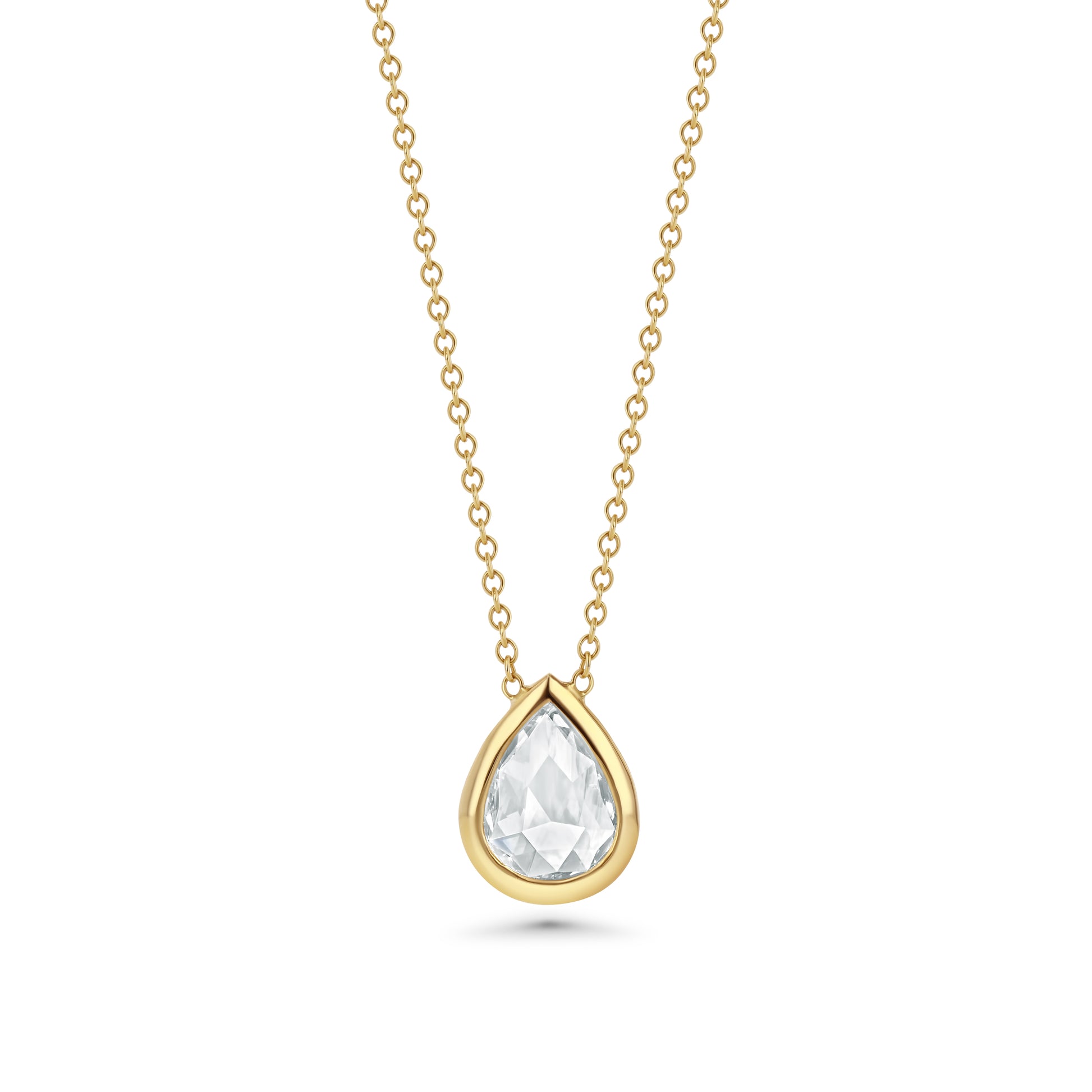 PEAR SHAPED ROSE CUT DIAMOND NECKLACE