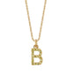 B Initial Birthstone Charm Necklace
