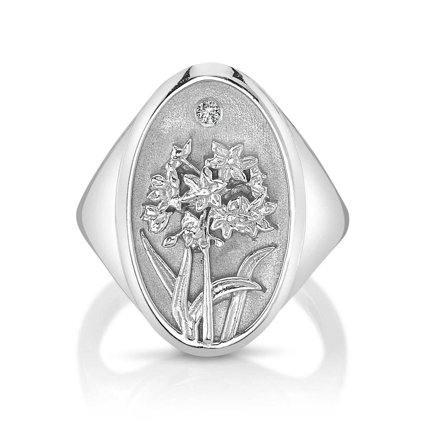 DECEMBER BIRTH FLOWER SIGNET RING