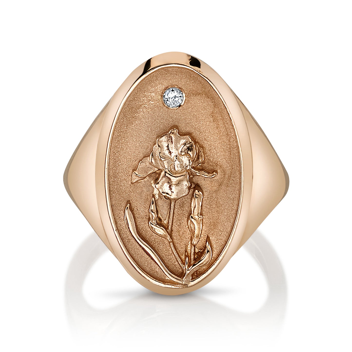 FEBRUARY BIRTH FLOWER SIGNET RING