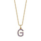 G Initial Birthstone Charm Necklace