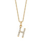 H Initial Birthstone Charm Necklace