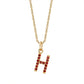 H Initial Birthstone Charm Necklace