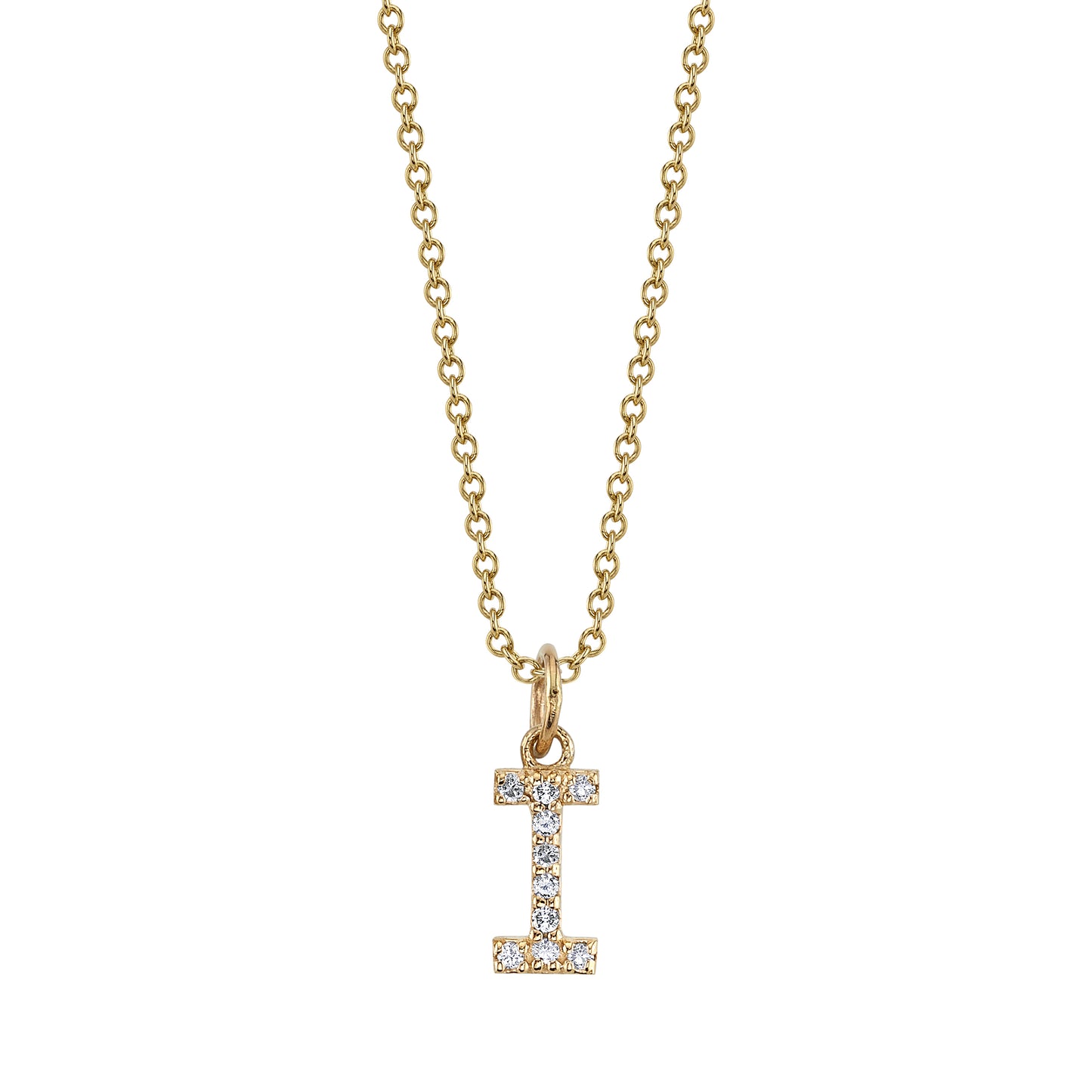 I Initial Birthstone Charm Necklace