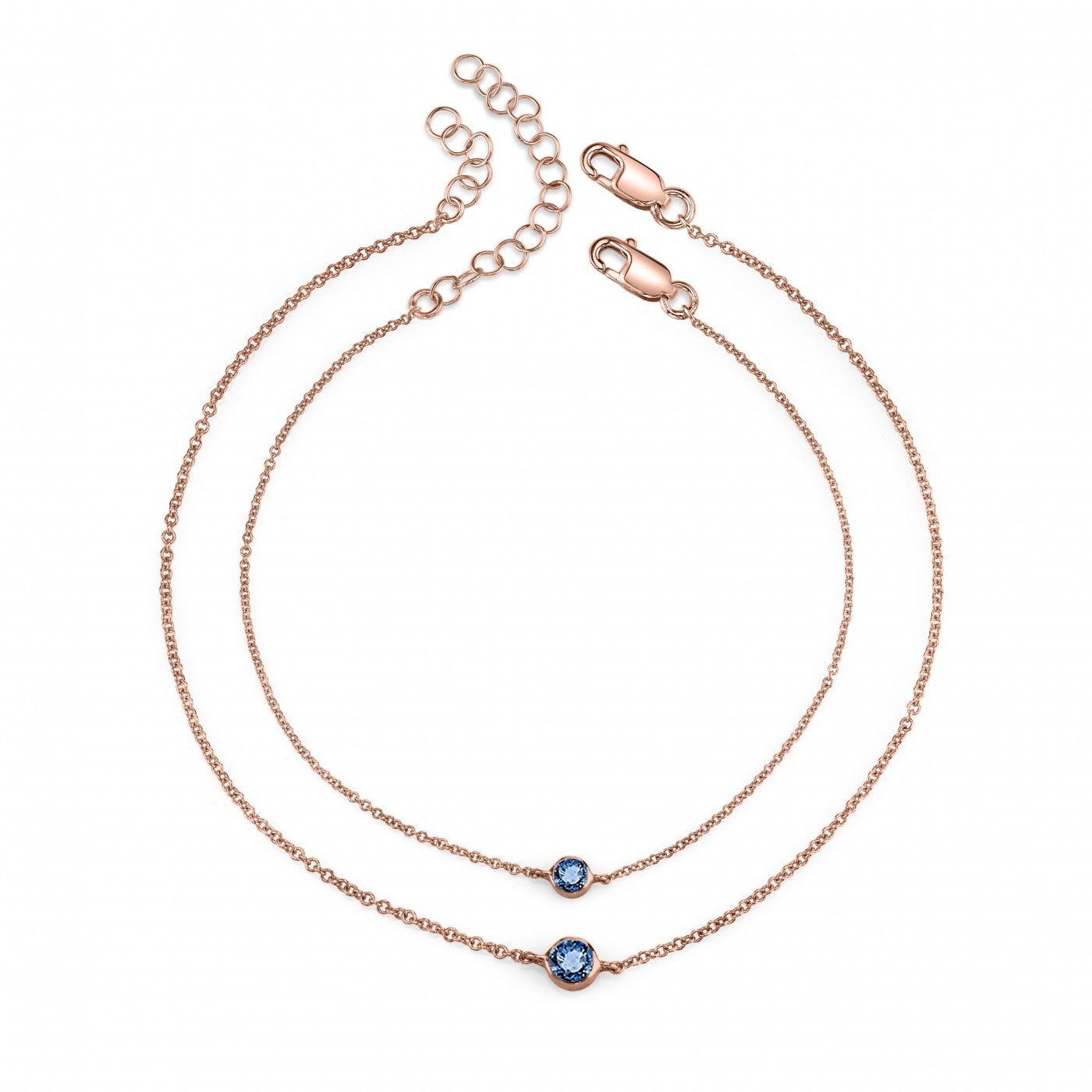 blue sapphire, rose gold