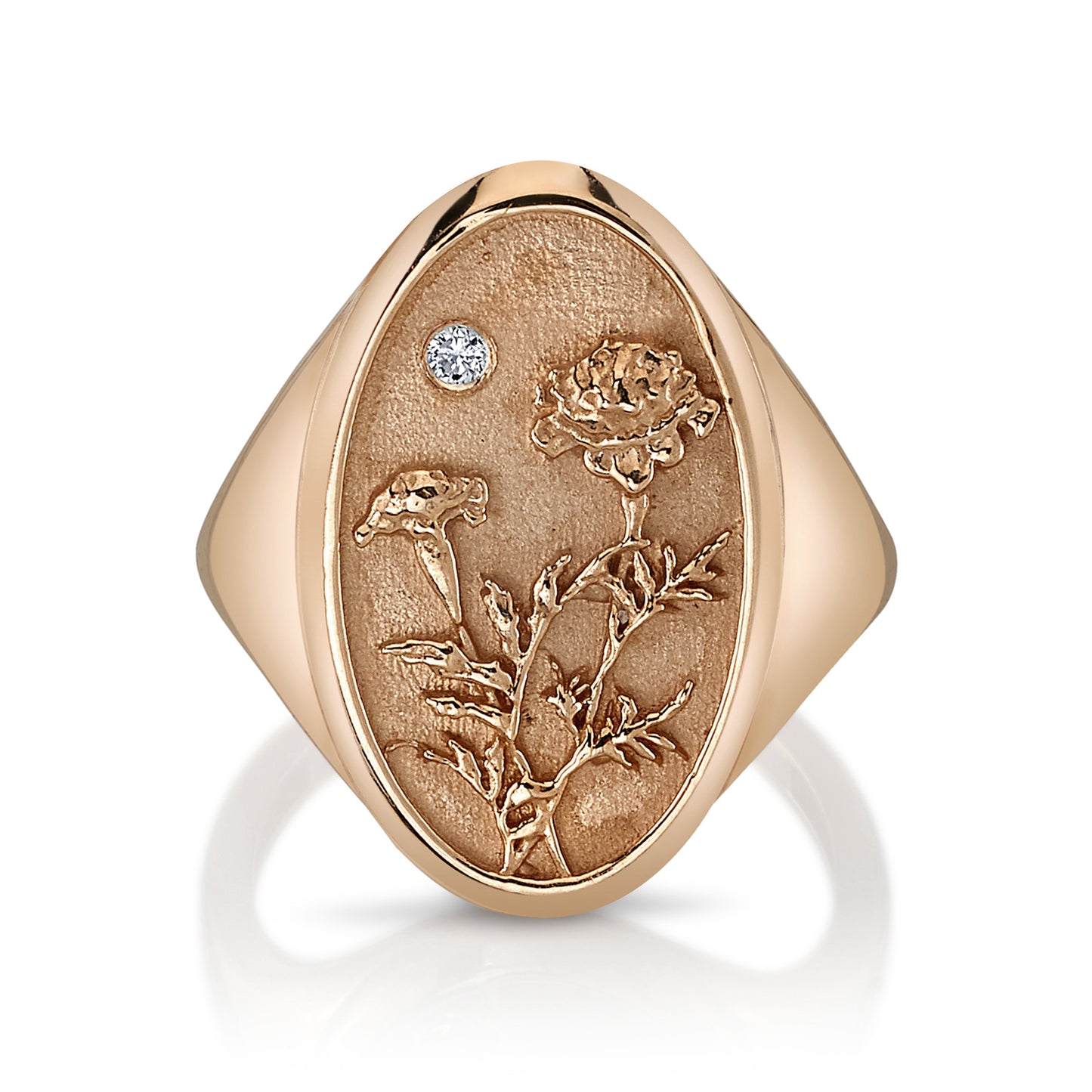 OCTOBER BIRTH FLOWER SIGNET RING