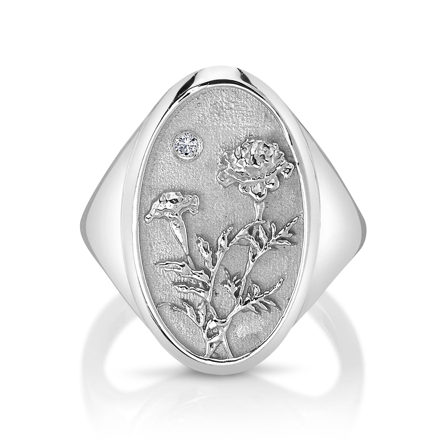OCTOBER BIRTH FLOWER SIGNET RING