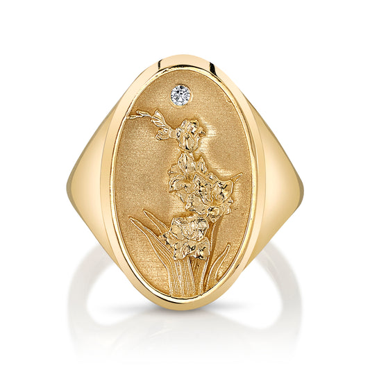 AUGUST BIRTH FLOWER SIGNET RING