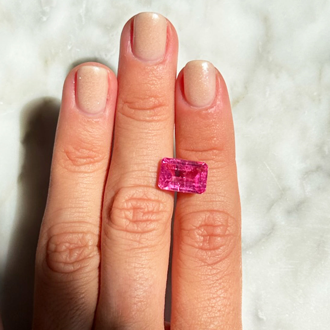 BESPOKE HOT PINK TOURMALINE RING