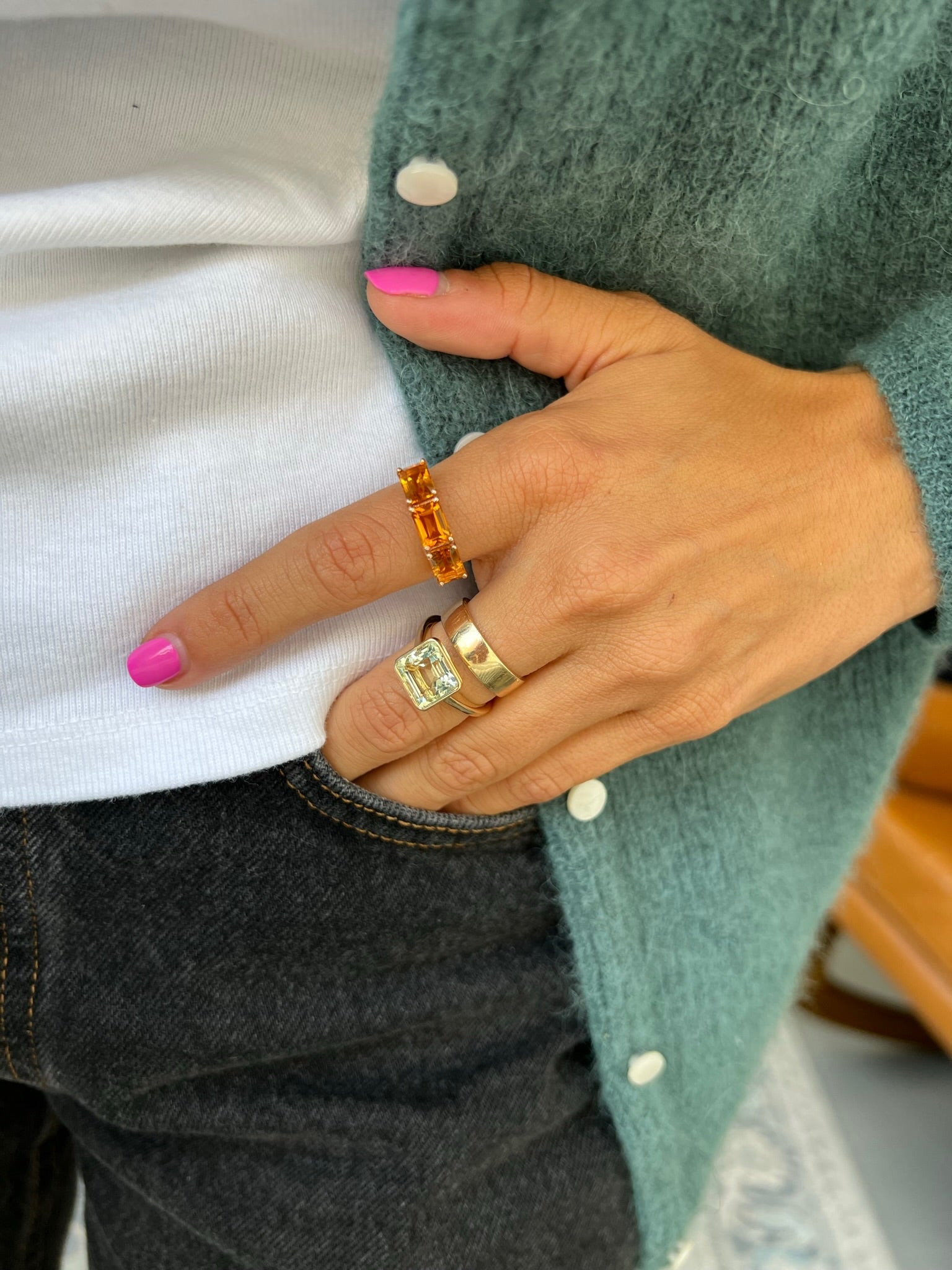 CITRINE ROSA BIRTHSTONE RING