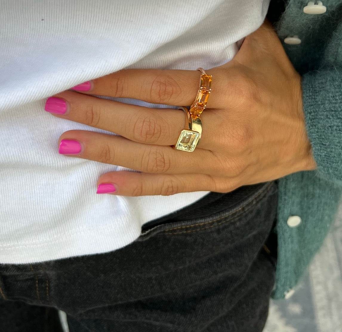 CITRINE ROSA BIRTHSTONE RING