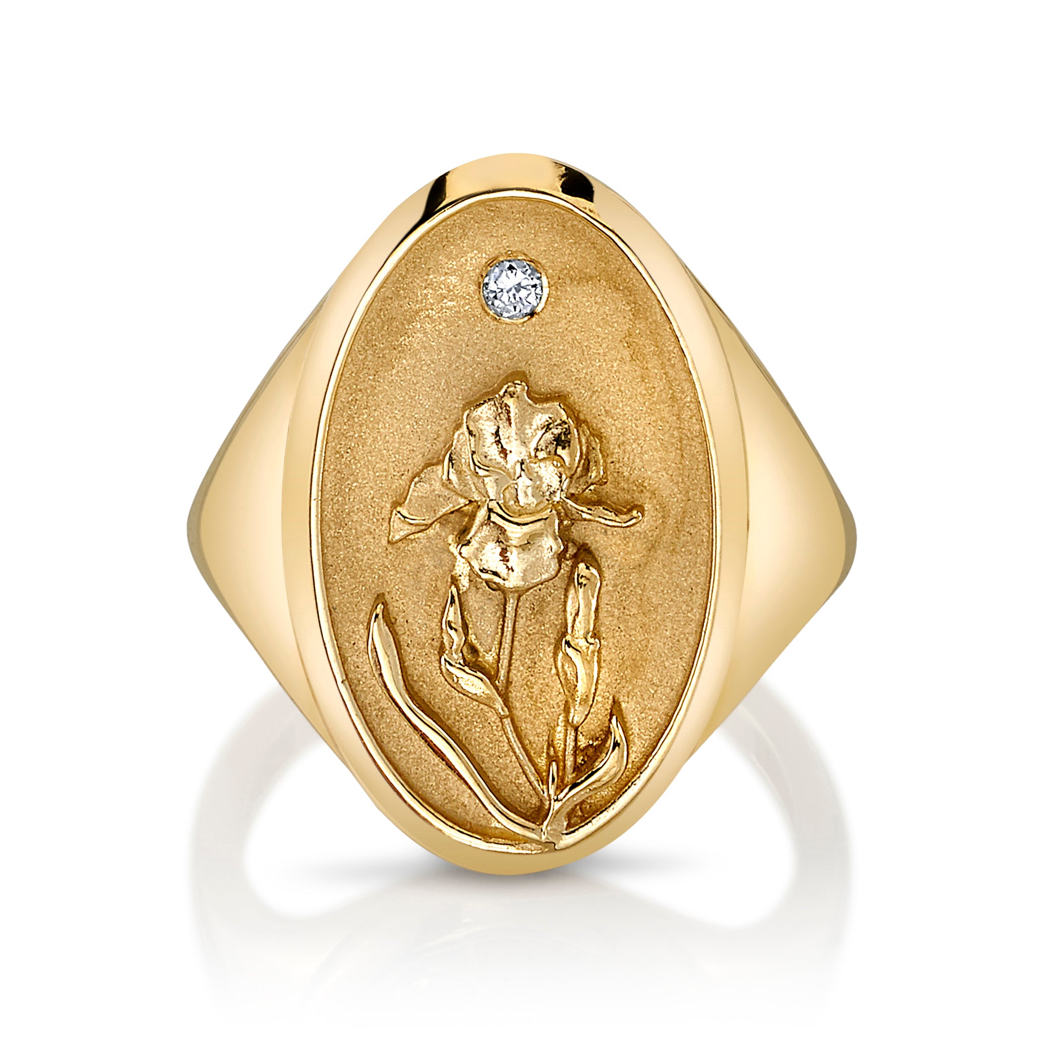 FEBRUARY BIRTH FLOWER SIGNET RING