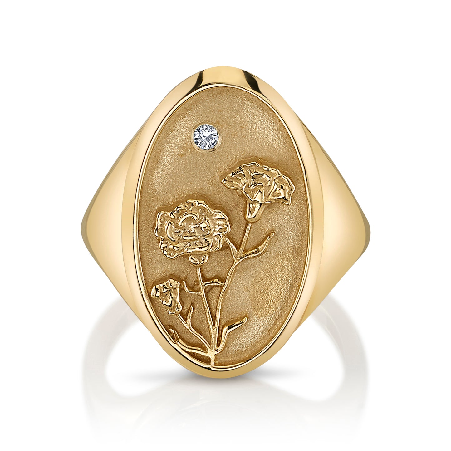 JANUARY BIRTH FLOWER SIGNET RING