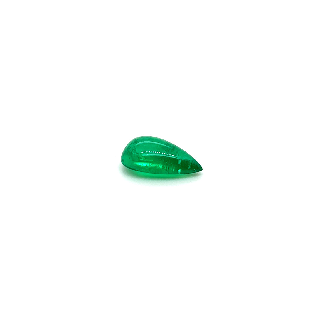 BESPOKE PEAR CABOCHON MUZO EMERALD RING