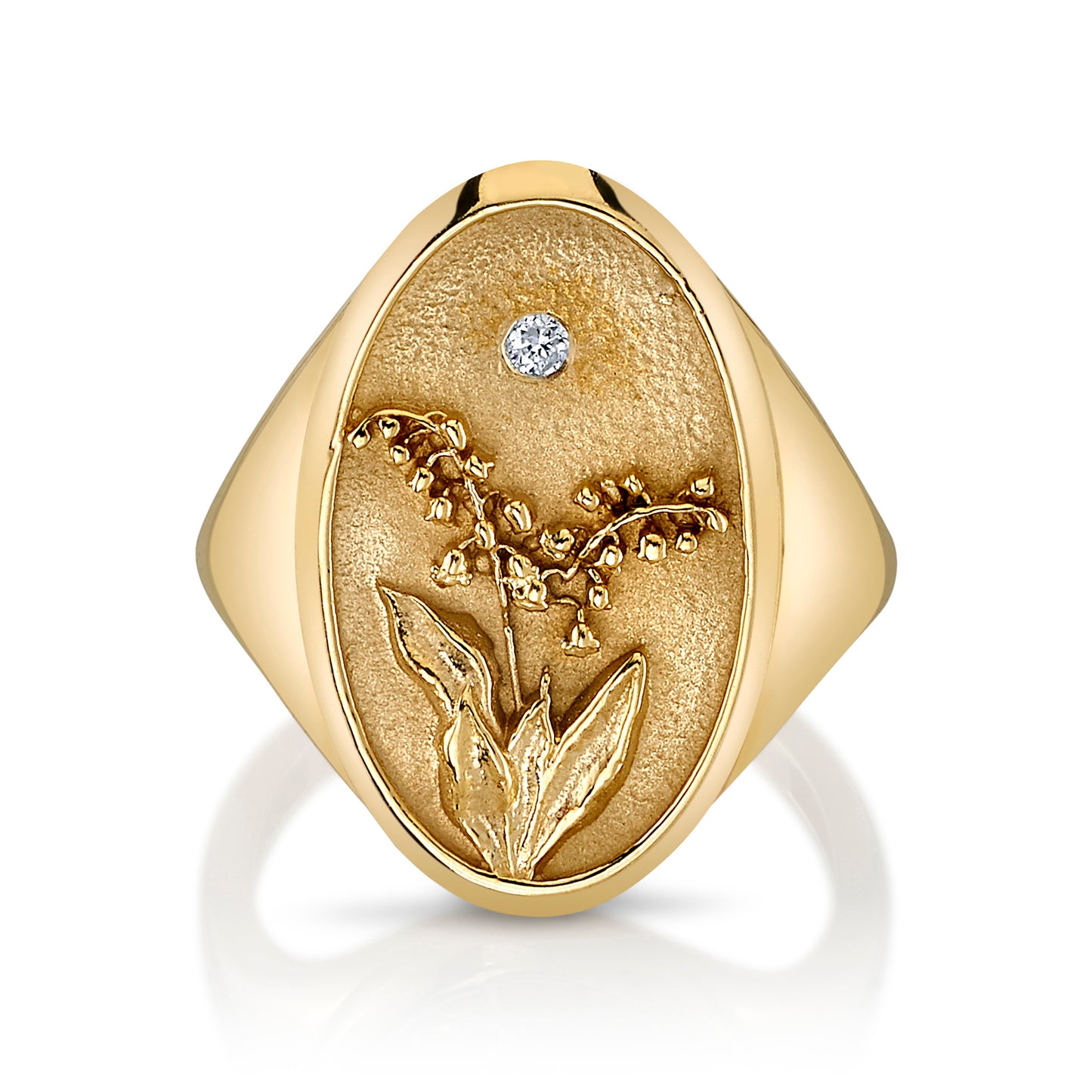 MAY BIRTH FLOWER SIGNET RING