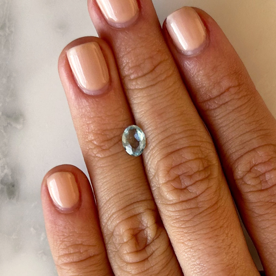 MINI BESPOKE OVAL AQUAMARINE