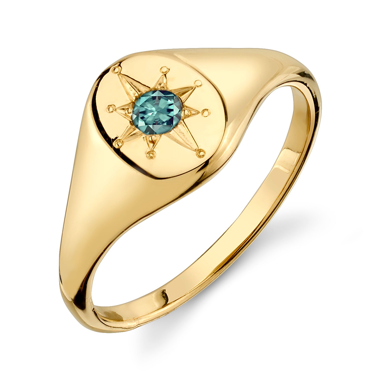 ALEXANDRITE NORTH STAR SIGNET RING